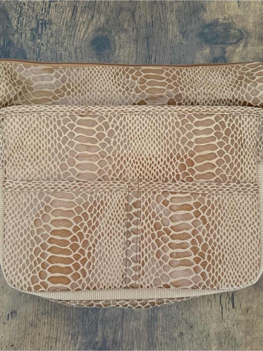 Pursfection Expandable And Practical Purse Organizer Tan Snake Print